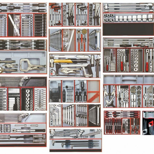 1001 Piece 19 Drawer Mega Master Tool Kit Metric/AF - Red