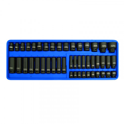 RyTool - Impact Socket Set Metric 3/8 & 1/2" 46Pcs Tray