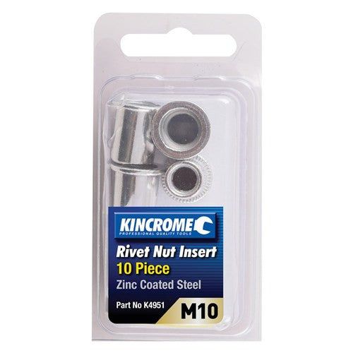 Zinc Coated Steel Nutsert M10 10 Pack