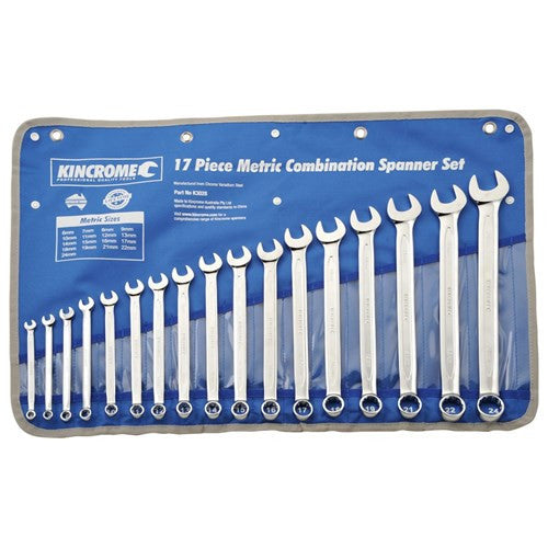 Combination Spanner Set 17 Piece Metric